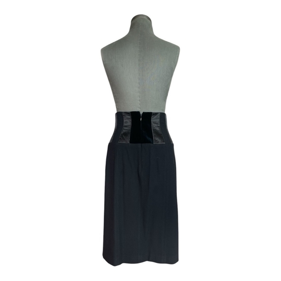 Women Skirt MARIA GRAZIA SEVERI Italian Black Bustier Skirt Front Slit MidiSkirt - Picture 6 of 7